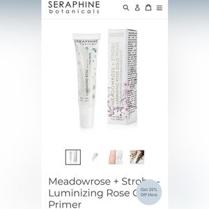 NWOT! Seraphine Botanicals Meadowrose+Strobe Luminizing Rose Good Primer!